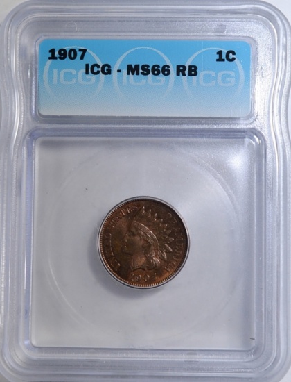 1907 INDIAN CENT ICG MS-66 RB
