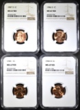 1984-D, 85, 86-D, 87-D LINCOLN CENTS NGC MS-67 RED