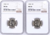 2-1965 NICKELS NGC MS -66