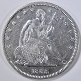 1865 SEATED LIBERTY HALF DOLLAR AU