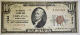 1929 $10 PARNASSUS NATIONAL BANK NOTE