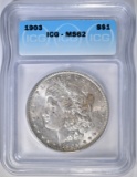 1903 MORGAN DOLLAR ICG MS-62