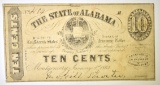 1863 10 CENT STATE OF ALABAMA NOTE SCARCE M NOTE