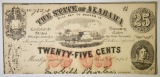 1863 25 CENT STATE OF ALABAMA NOTE