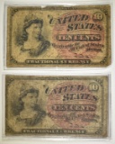 2-10c FRACTIONAL NOTES 4th ISSUE LOW GRADE