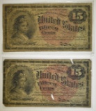 2-15c FRACTIONAL NOTES 4th ISSUE LOW GRADE