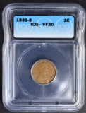 1931-S LINCOLN CENT ICG VF-30