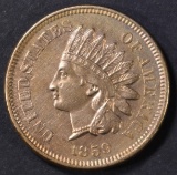 1859 INDIAN CENT, AU/BU