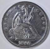 1846 SEATED LIBERTY HALF DOLLAR, AU/BU