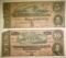 1864 $5 & $10 CONFEDERATE NOTES, LOW GRADE