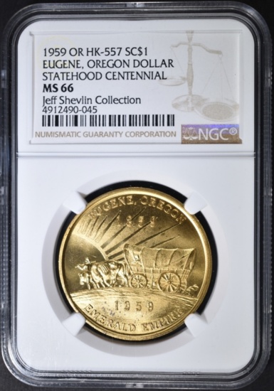 1959 EUGENE OREGON DOLLAR HK-557 NGC MS-66