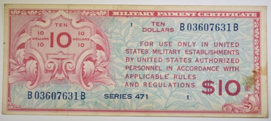 $10 SERIES 471 MILITARY PAYMENT CERTIFICATE