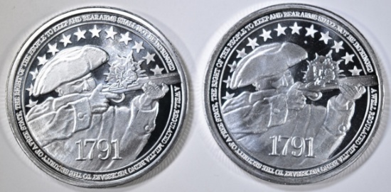 2-ONE OUNCE .999 SILVER 2nd AMENDMENT ROUNDS