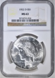 1922-D PEACE DOLLAR  NGC MS-63