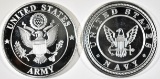 ARMY & NAVY ONE OUNCE .999 SILVER ROUNDS