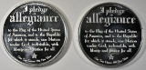 2-PLEDGE OF ALLEGIANCE 1oz SILVER ROUNDS