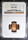 1909 VDB LINCOLN CENT  NGC MS-63 RD