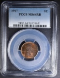 1917 LINCOLN CENT  PCGS MS-64 RB