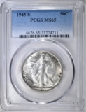 1945-S WALKING LIBERTY HALF DOLLAR PCGS MS-65