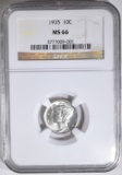 1935 MERCURY DIME  NGC MS-66