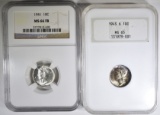 LOT OF 2 NGC GRADED MERCURY DIMES