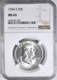 1954-S FRANKLIN HALF DOLLAR  NGC MS-65