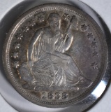 1838 SEATED LIBERTY HALF DIME  AU