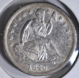 1840 SEATED LIBERTY HALF DIME  AU