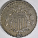 1872 SHIELD NICKEL, VF