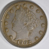 1902 LIBERTY NICKEL, AU