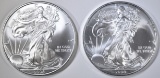 2-BU 2008 AMERICAN SILVER EAGLES