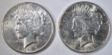 2 1923-S PEACE DOLLARS  AU/BU