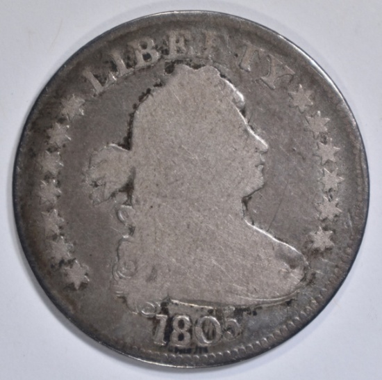 1805 BUST QUARTER, VG