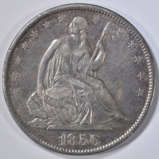 1856-O SEATED LIBERTY HALF, XF MARKS