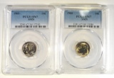 1965 & 1966 SMS ROOSEVELT DIMES, PCGS SP-67