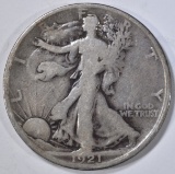 1921-D WALKING LIBERTY HALF, VG