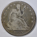 1880 SEATED LIBERTY HALF DOLLAR  VG