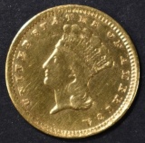 1857-C $1 GOLD INDIAN PRINCESS  XF/AU DAMAGED