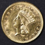 1862 $1 GOLD INDIAN PRINCESS  BU