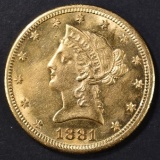 1881-CC $10 GOLD LIBERTY  BU  CLEANED