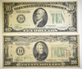 1934A $10 & $20 FEDERAL RESERVE STAR NOTES