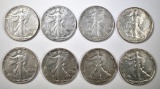 8-AU 1942 WALKING LIBERTY HALF DOLLARS