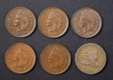 SMALL CENT LOT 6 COINS