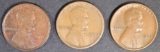 1911-D F/VF, 22-D VG, 24-D F/VF LINCOLN CENTS