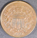 1864 2 CENT PIECE XF