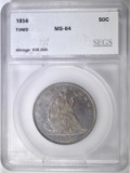 1856 SEATED LIBERTY HALF DOLLAR SEGS CH/GEM BU