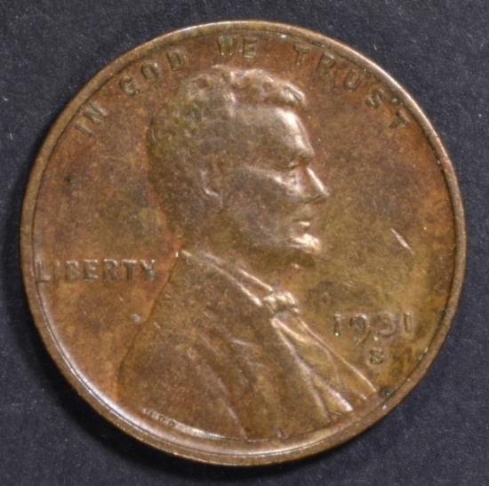 1931-S LINCOLN CENT XF/AU