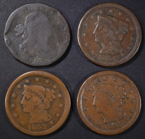 1803, 1848, 56, 52 LARGE CENTS