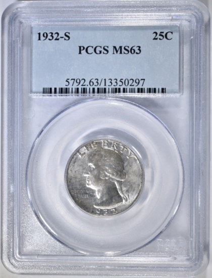 1932-S WASHINGTON QUARTER, PCGS MS-63