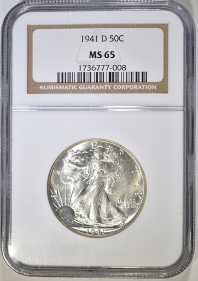 1941-D WALKING LIBERTY HALF NGC MS-65